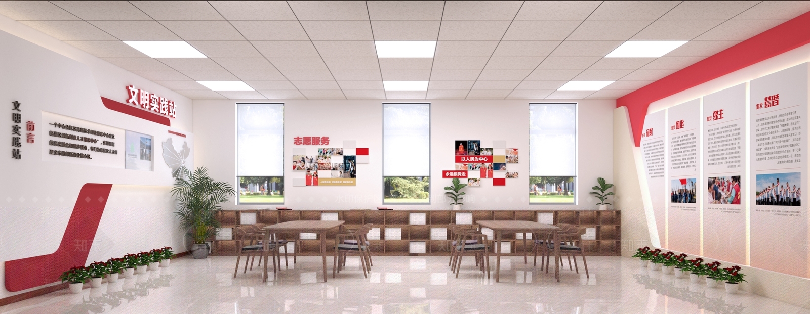 现代学校党建活动中心3D模型下载【ID:1123351455】
