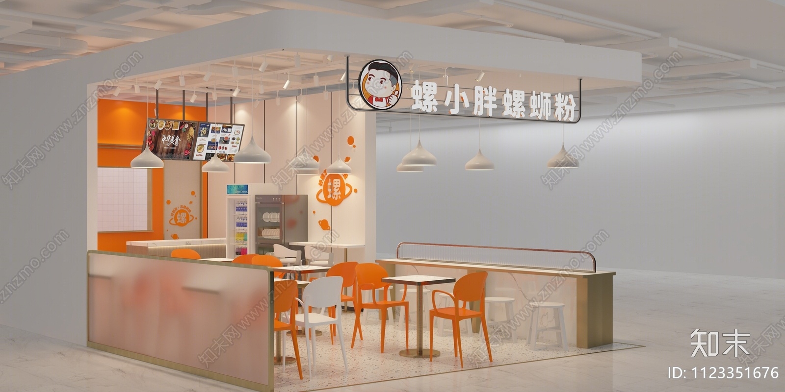 现代螺蛳粉店3D模型下载【ID:1123351676】