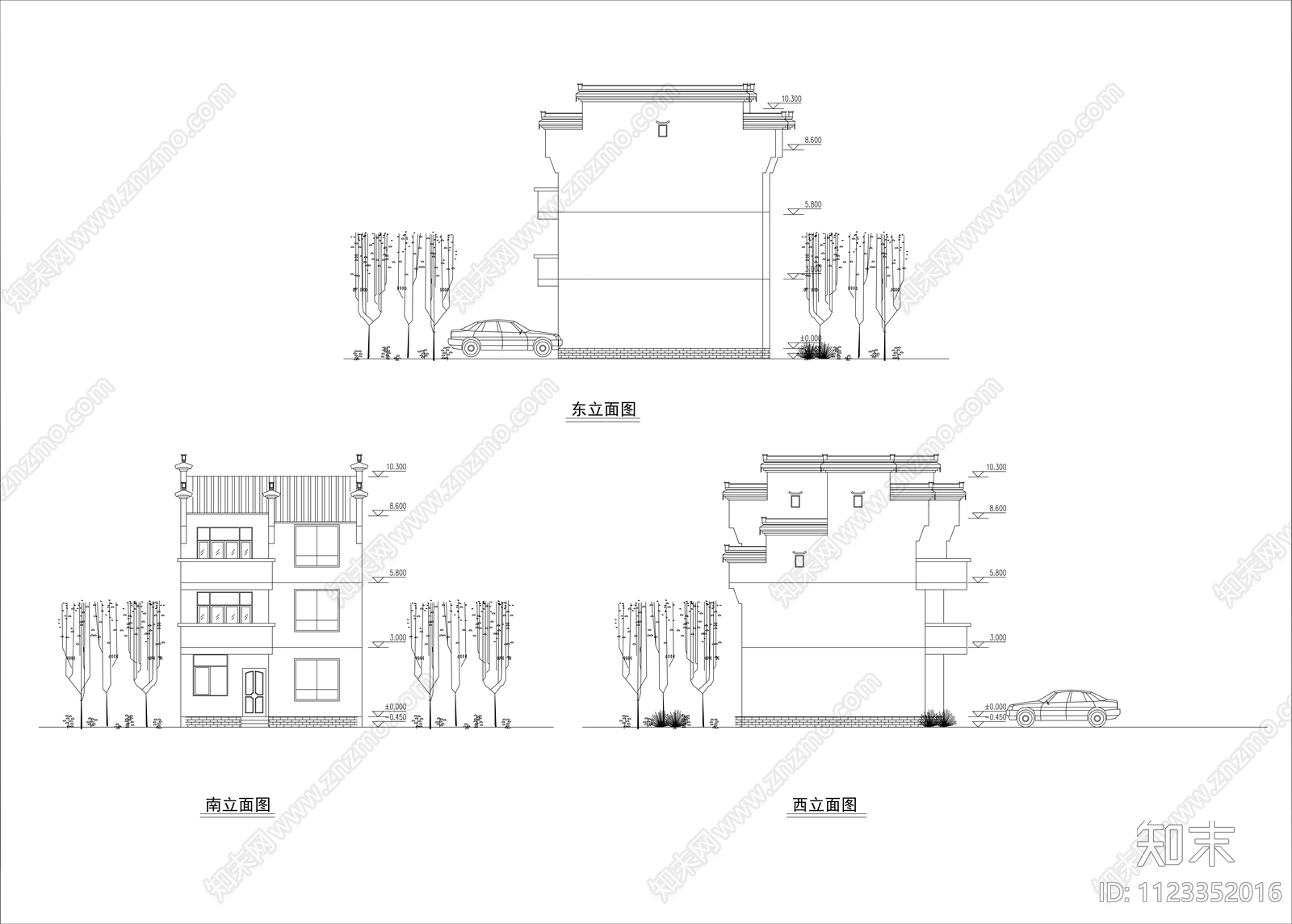 徽派建筑CADcad施工图下载【ID:1123352016】