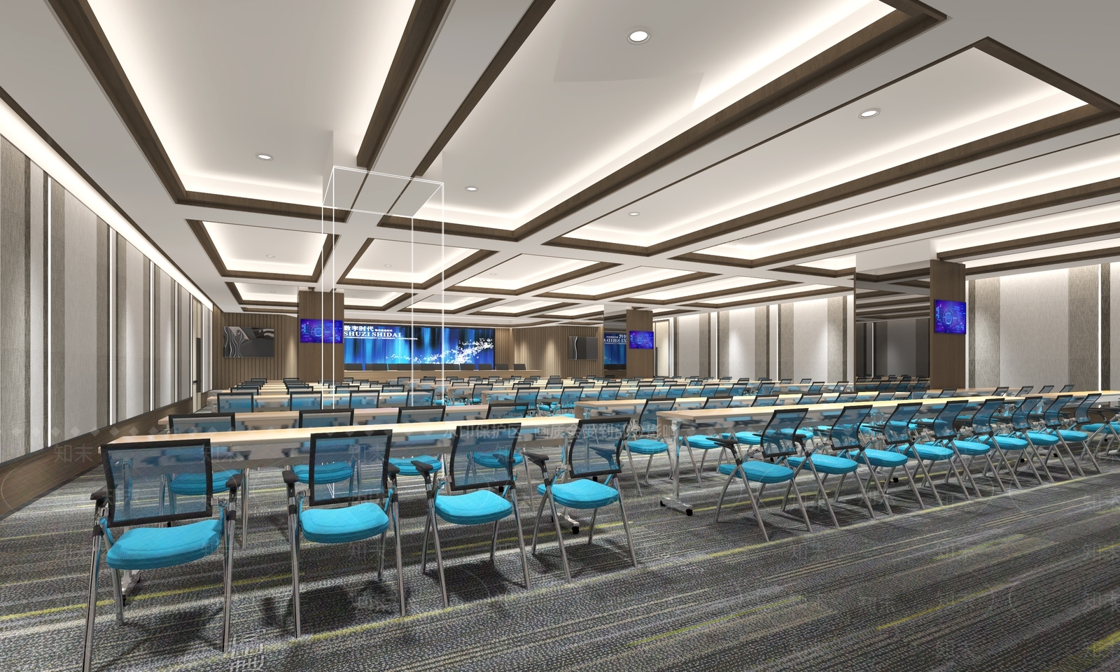现代多功能会议室3D模型下载【ID:1123354826】_知末3d模型网