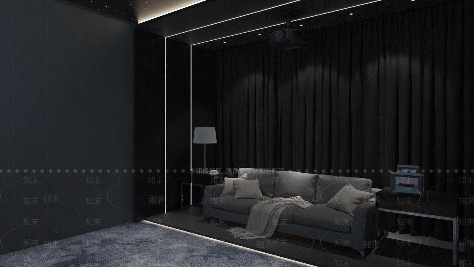 现代影音室3D模型下载【ID:1123355681】