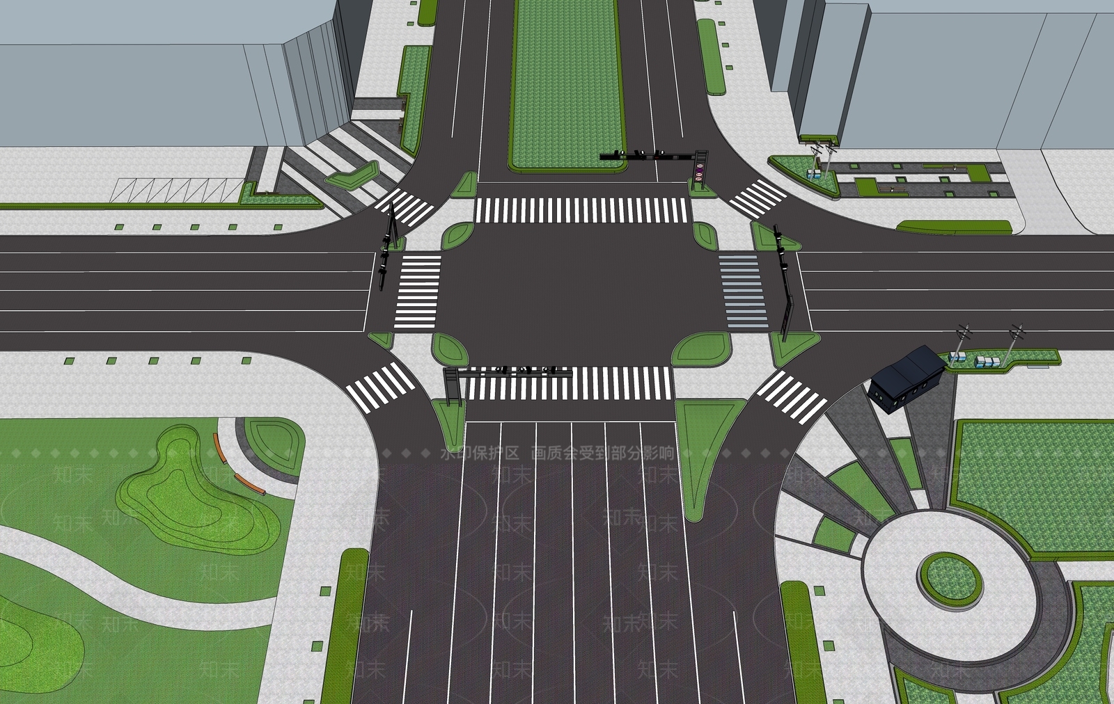 现代道路SU模型下载【ID:1123355900】