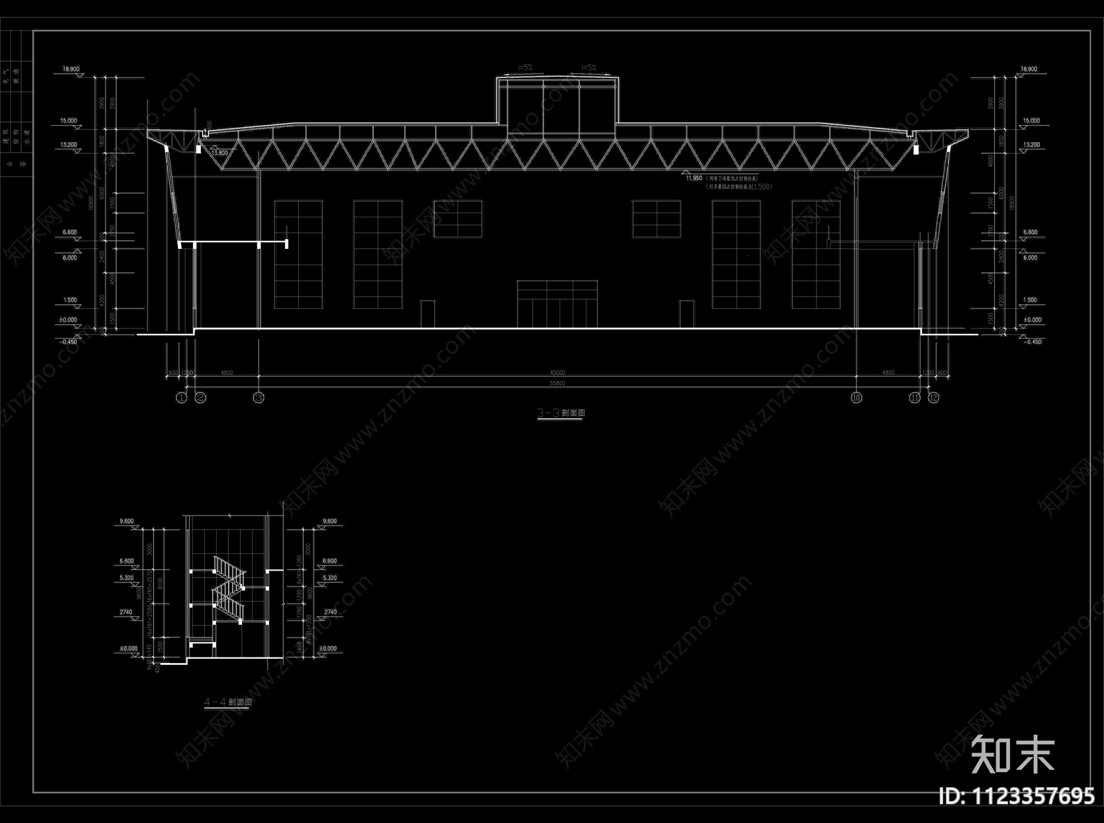 体育馆建筑cad施工图下载【ID:1123357695】