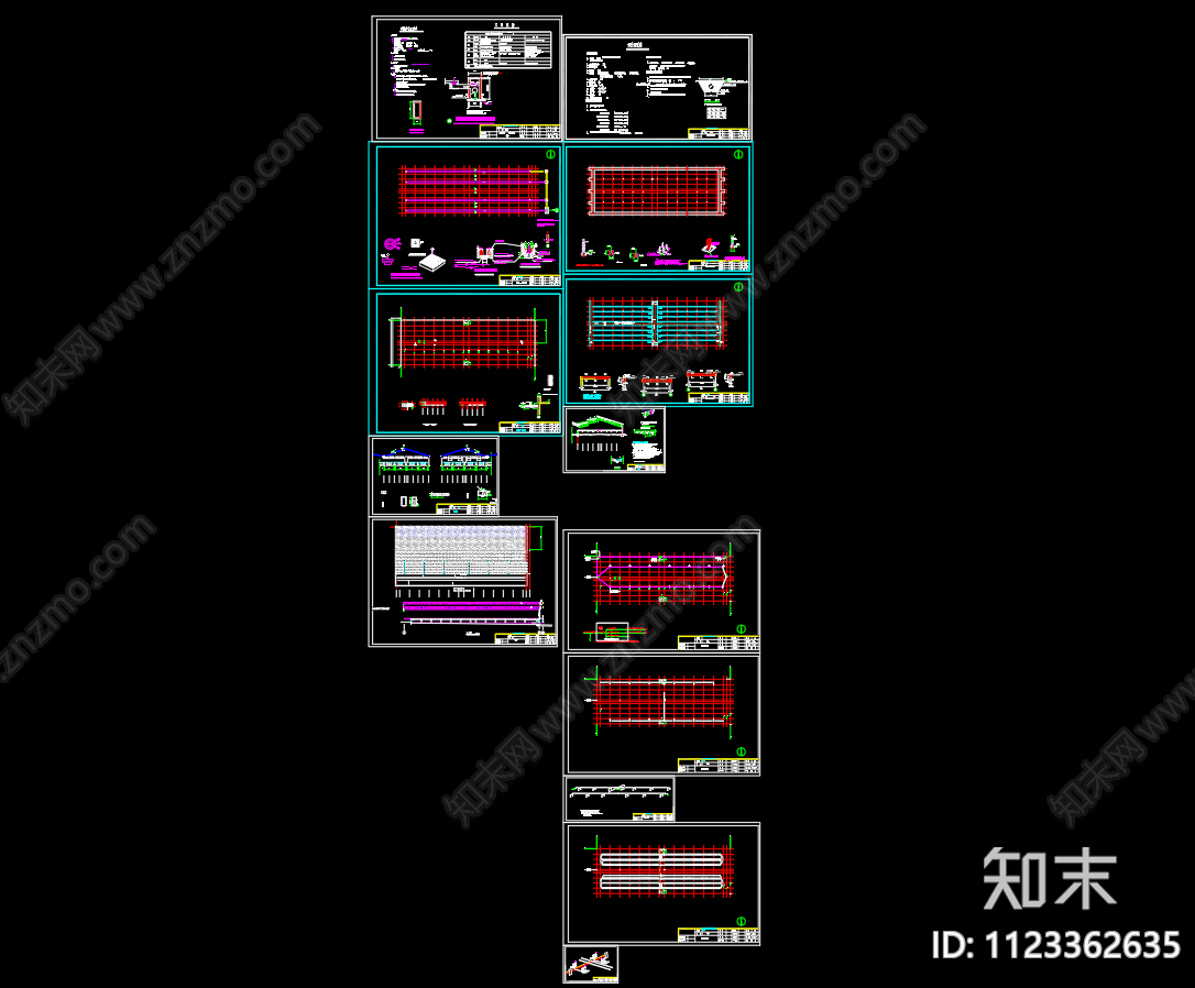 单层砖混结构养猪场猪舍建筑及结构照明排水采暖cad施工图下载【ID:1123362635】