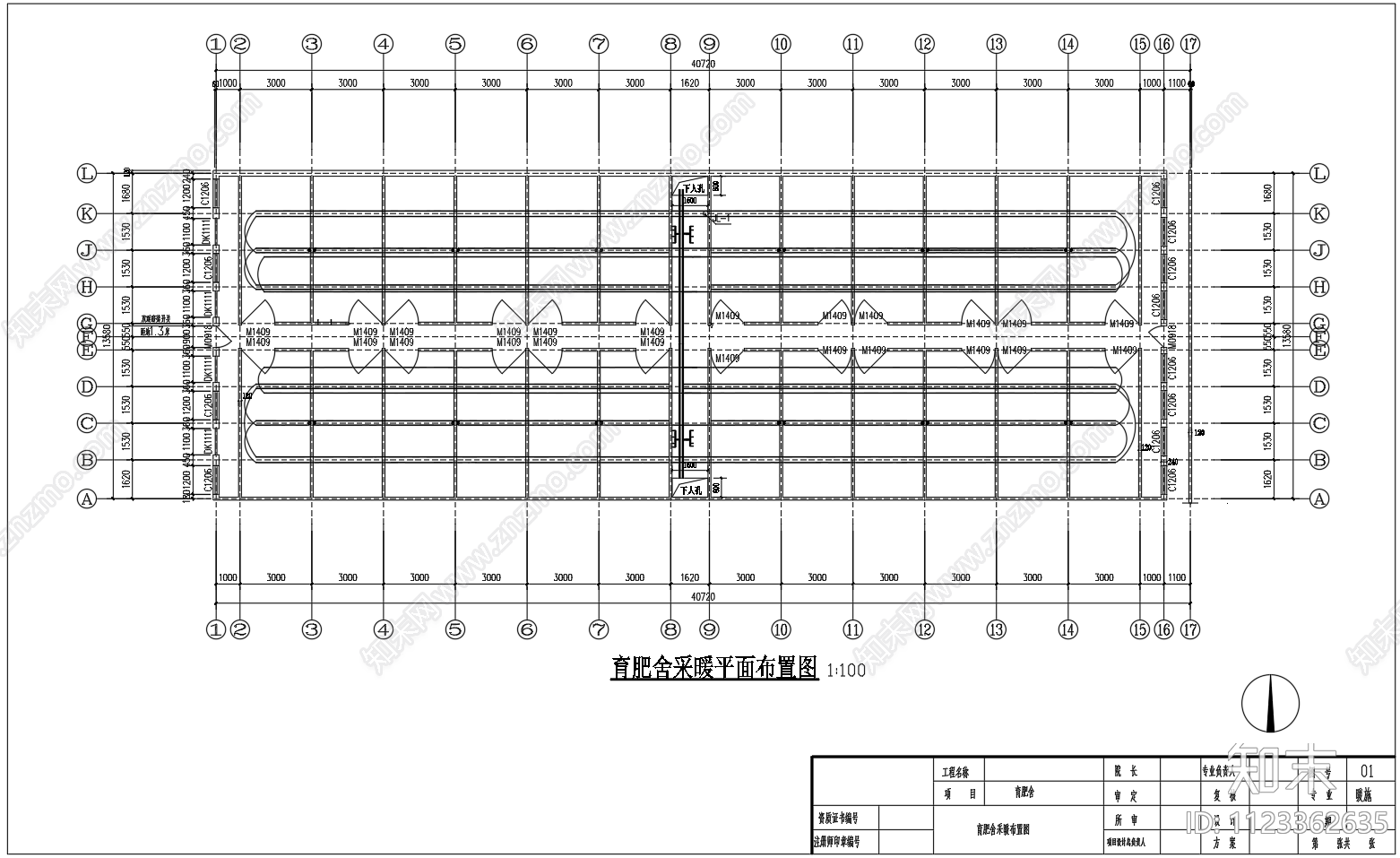 单层砖混结构养猪场猪舍建筑及结构照明排水采暖cad施工图下载【ID:1123362635】