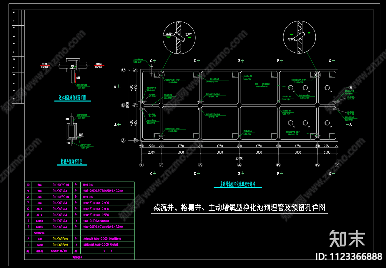 300吨污水处理主动增氧型净化池施工图下载【ID:1123366888】