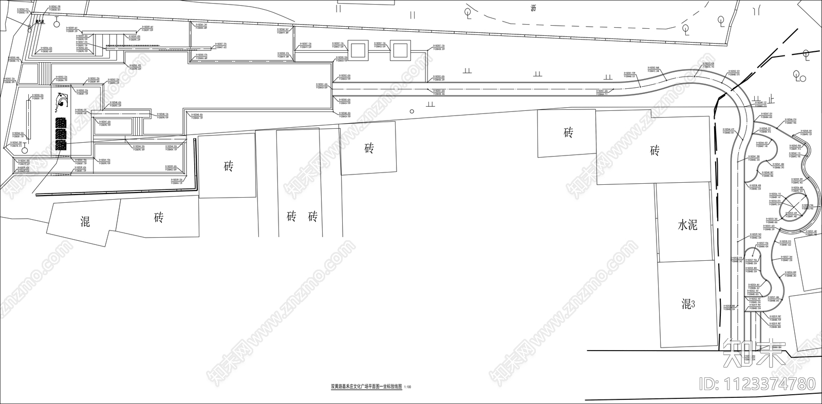 现代廉洁文化广场平面图cad施工图下载【ID:1123374780】