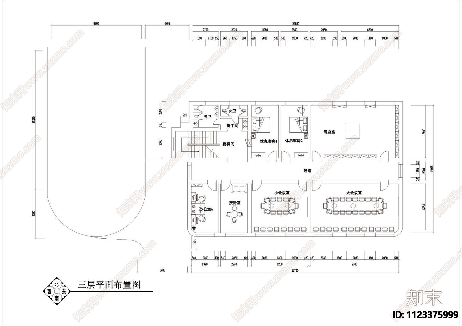 某培训学校装修图cad施工图下载【ID:1123375999】