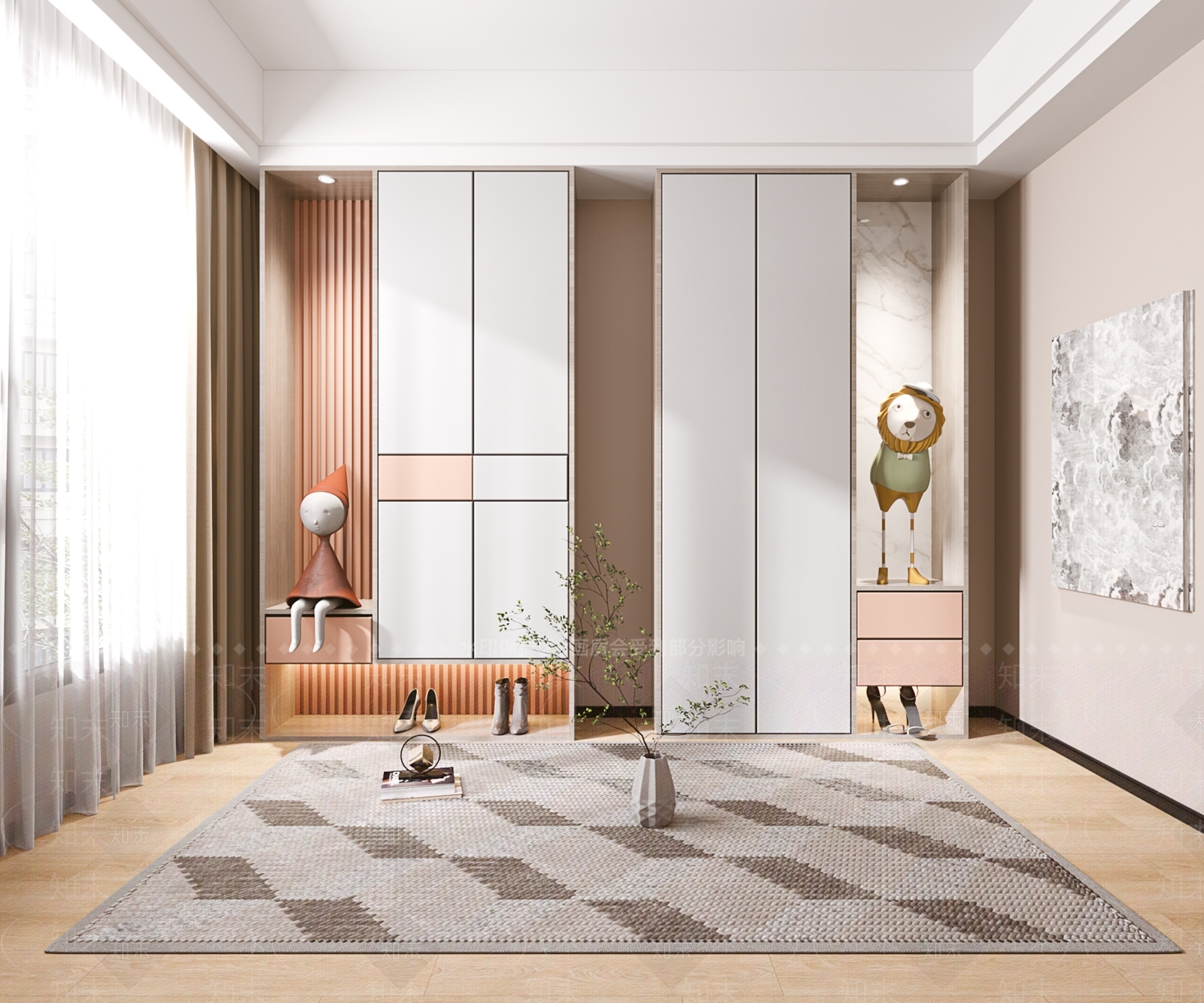 现代鞋柜3D模型下载【ID:1123377259】