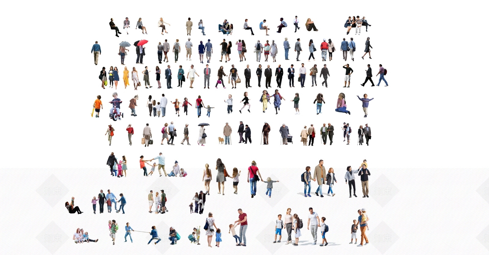 2D人物组合SU模型下载【ID:1123380969】