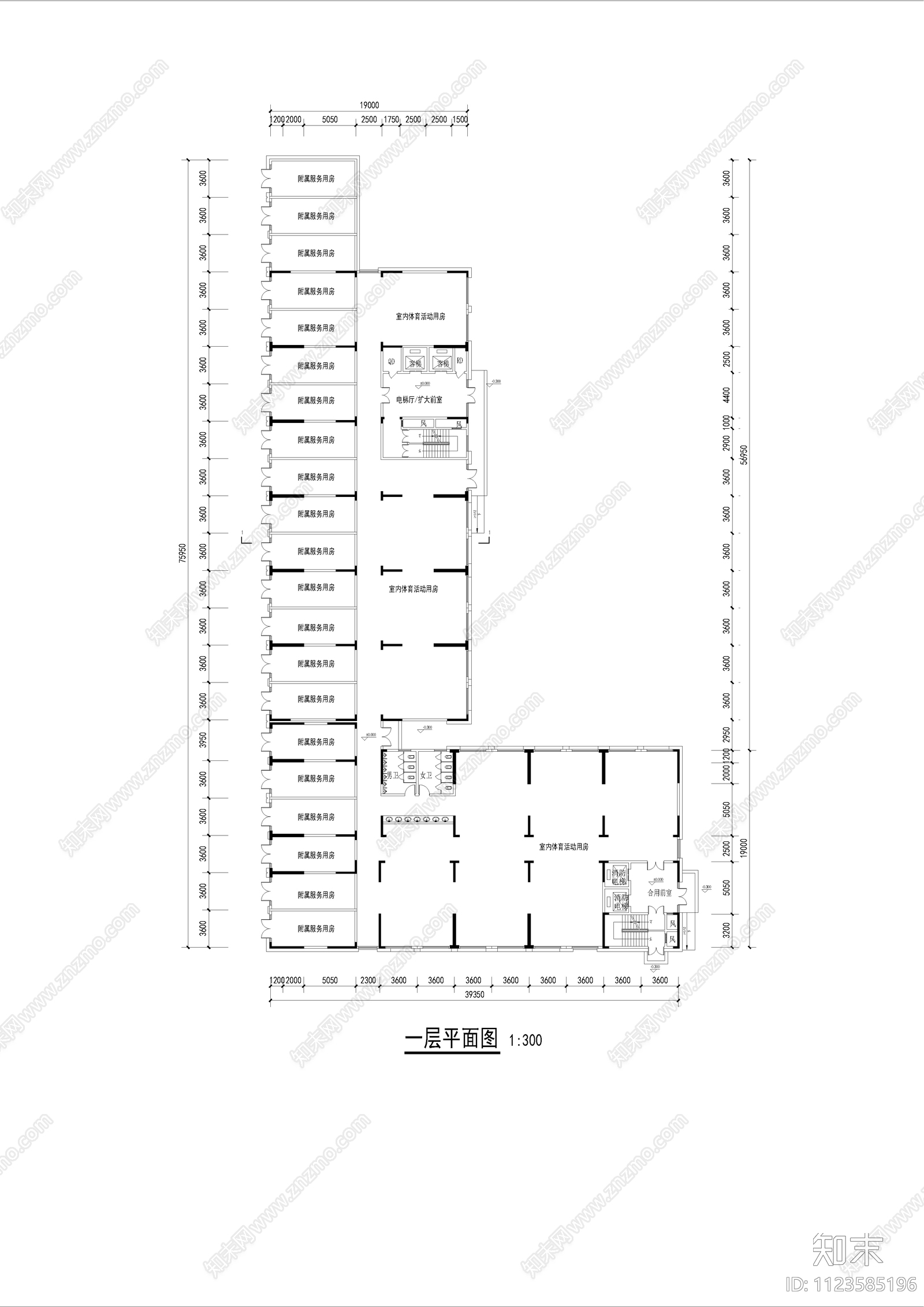 学生宿舍楼cad施工图下载【ID:1123585196】