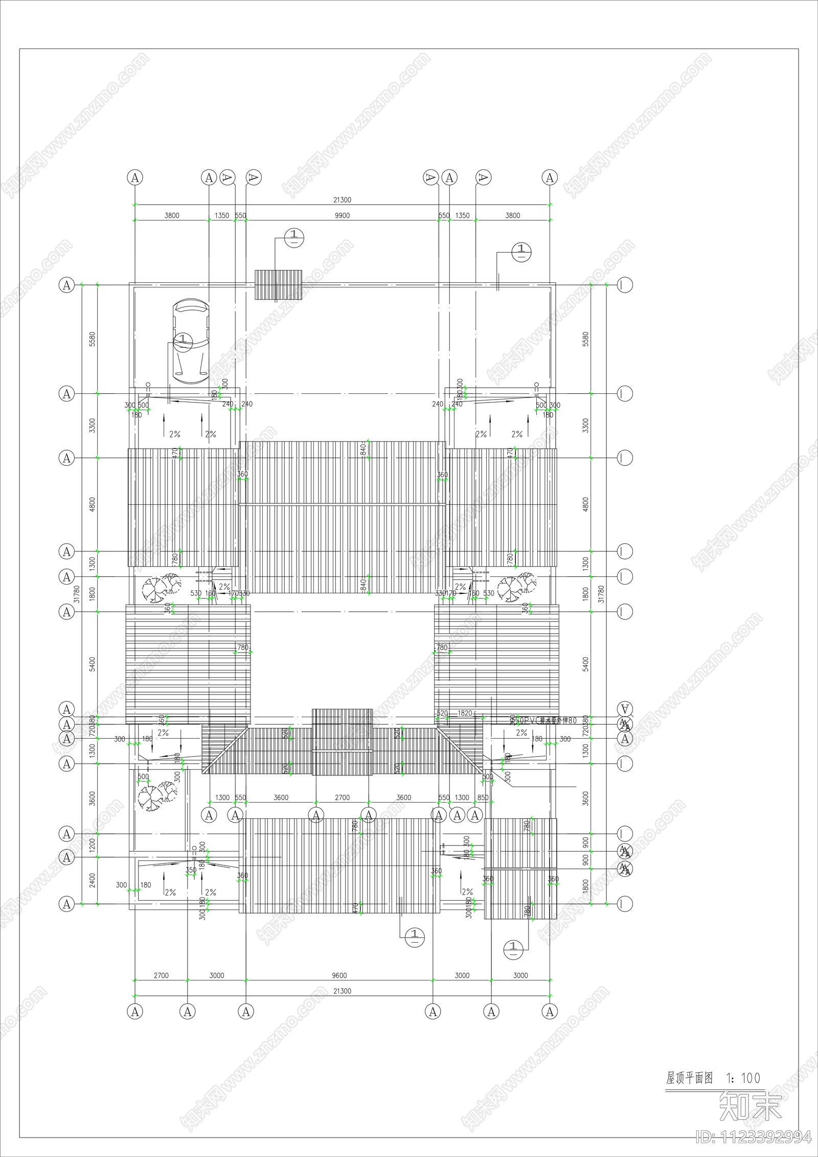 中式四合院平面图施工图下载【ID:1123392994】