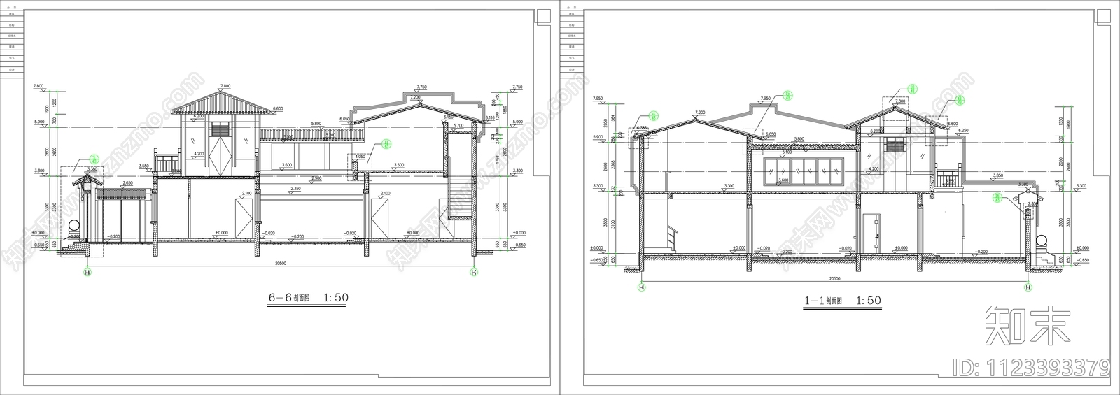 中式四合院平面图施工图下载【ID:1123393379】