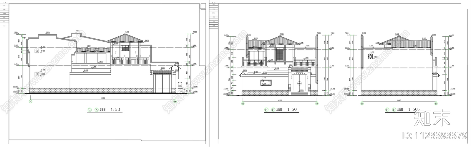 中式四合院平面图cad施工图下载【ID:1123393379】