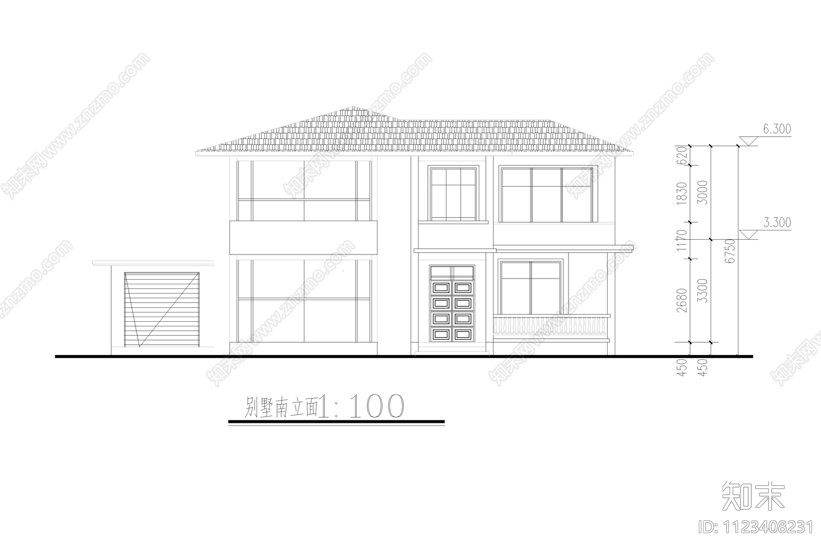 现代农村自建房别墅设计cad施工图下载【ID:1123408231】