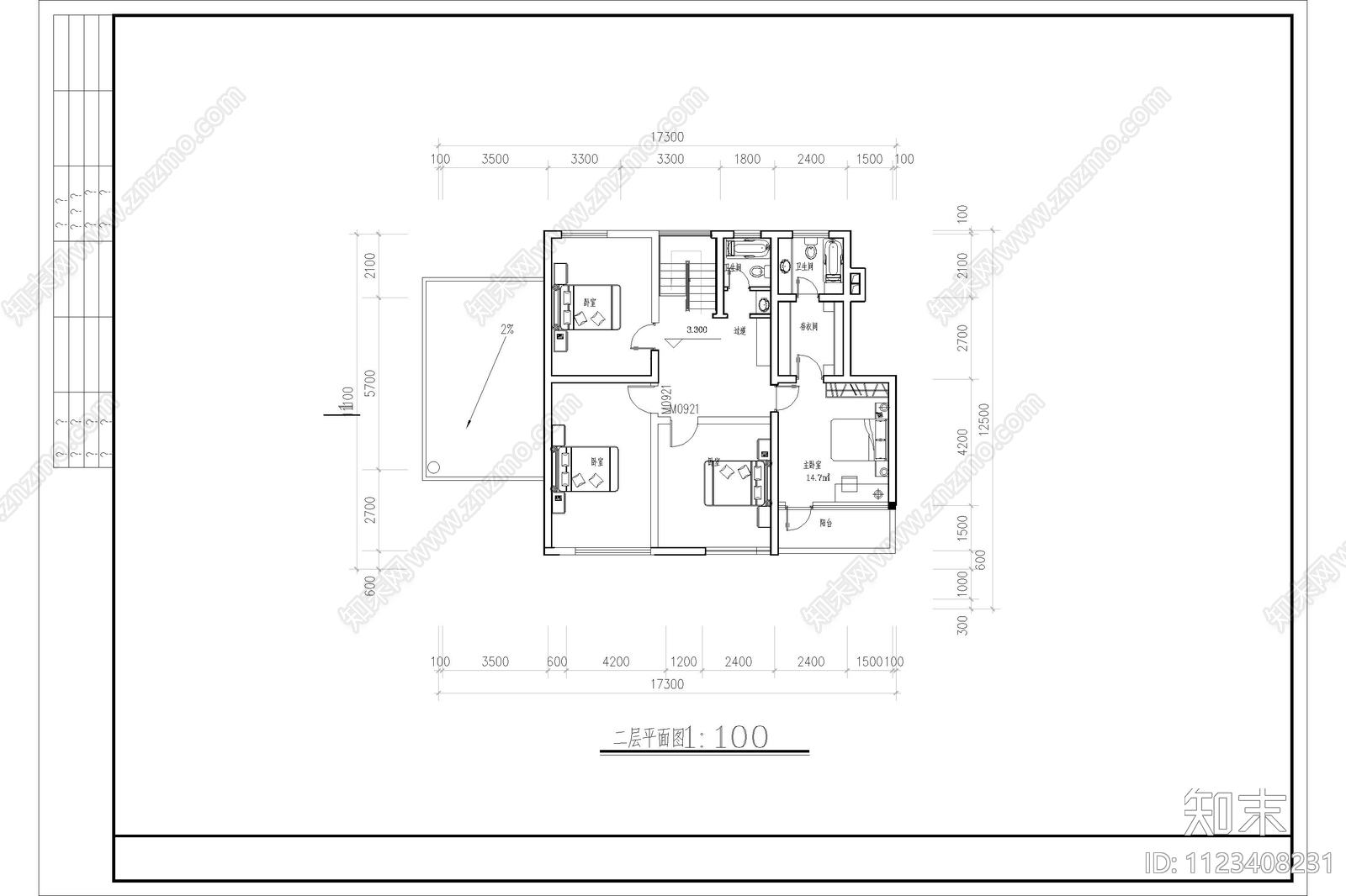 现代农村自建房别墅设计cad施工图下载【ID:1123408231】