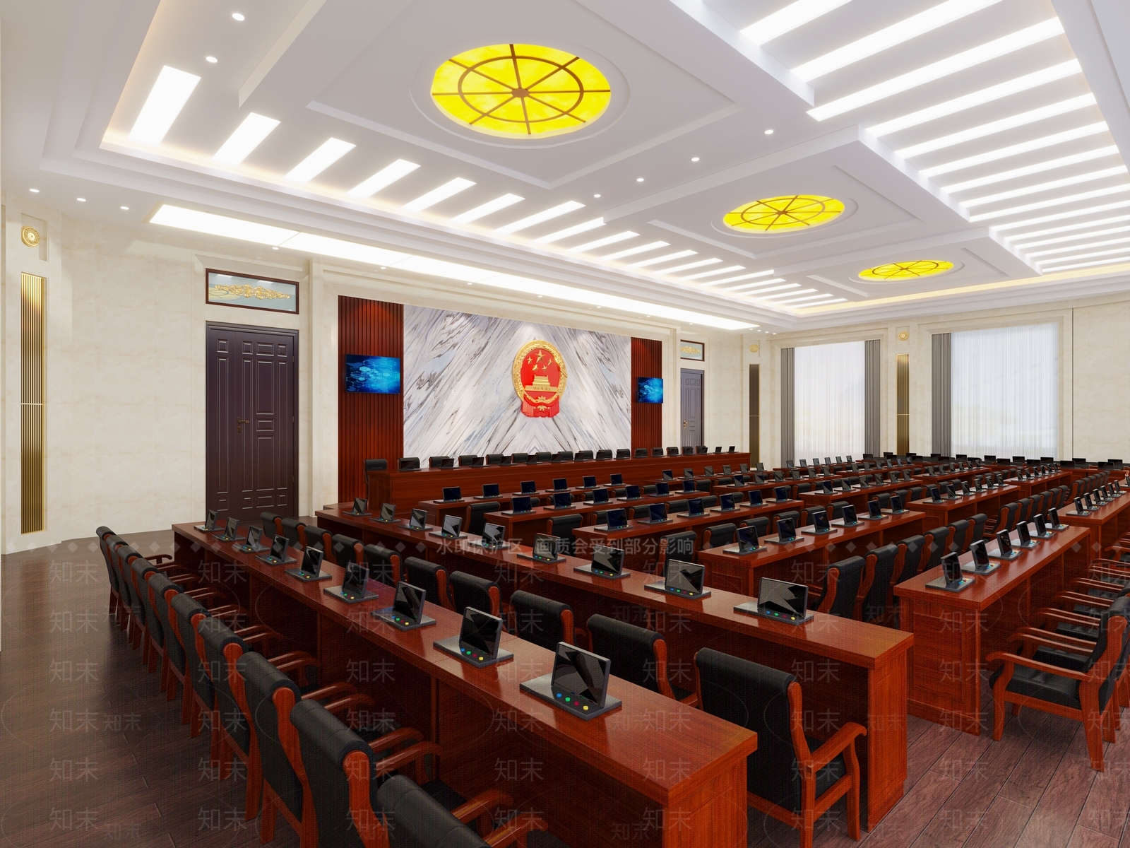 现代党建会议室3D模型下载【ID:1123412841】