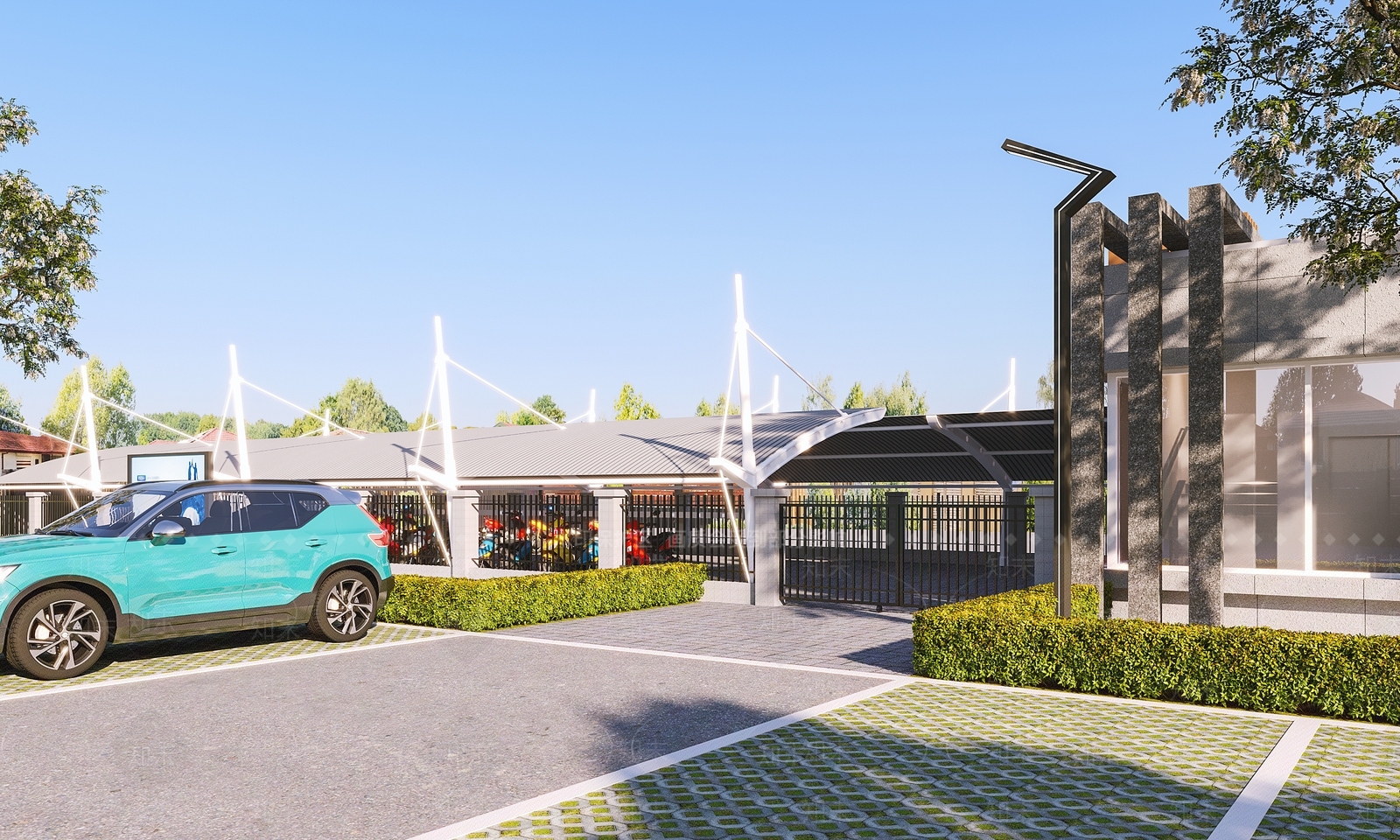 现代停车场3D模型下载【ID:1123414133】
