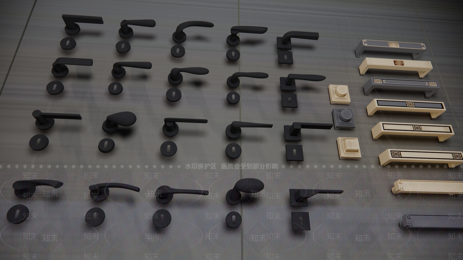 现代门把手SU模型下载【ID:1123425700】