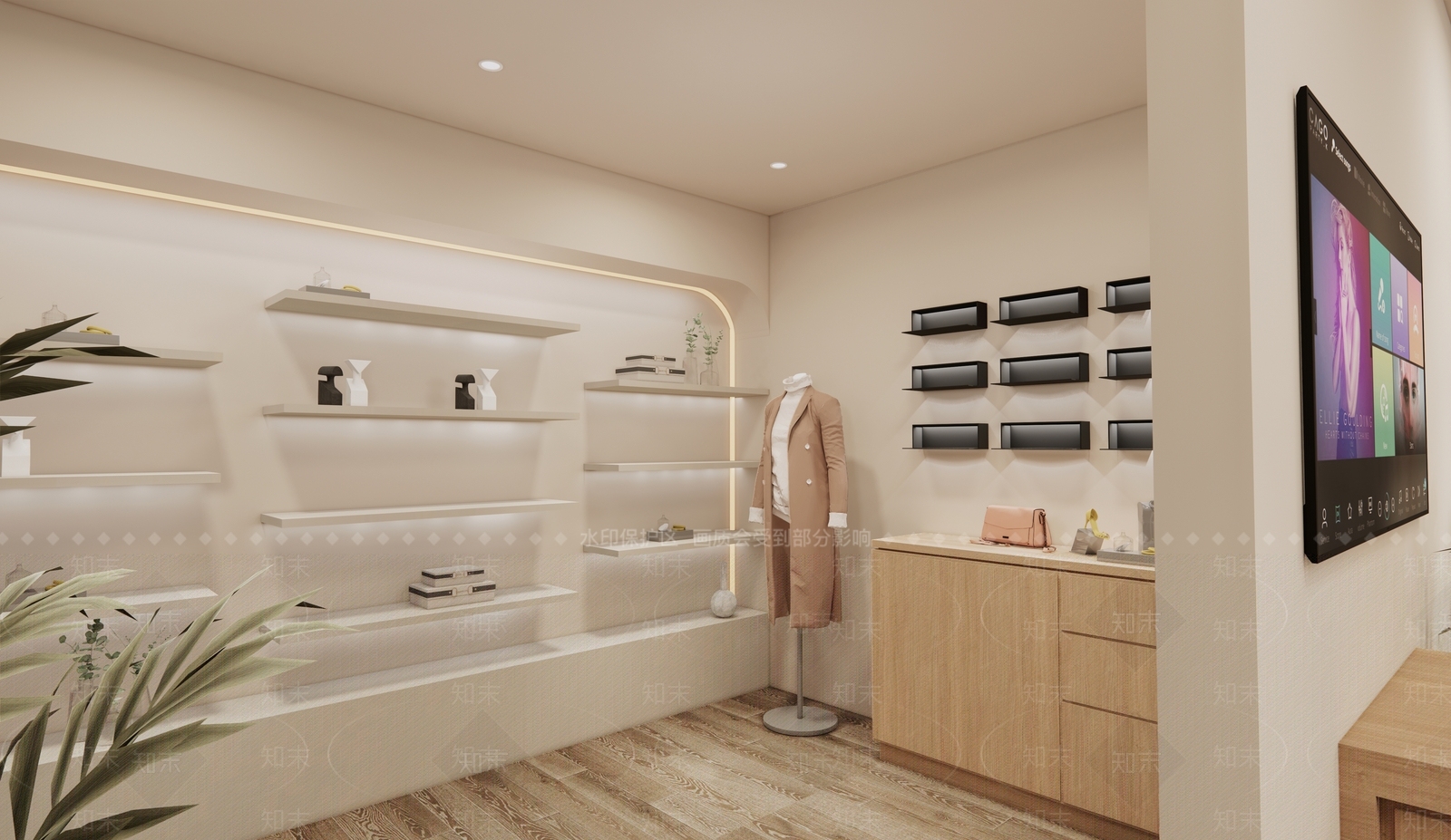 侘寂风格服装店SU模型下载【ID:1123434861】