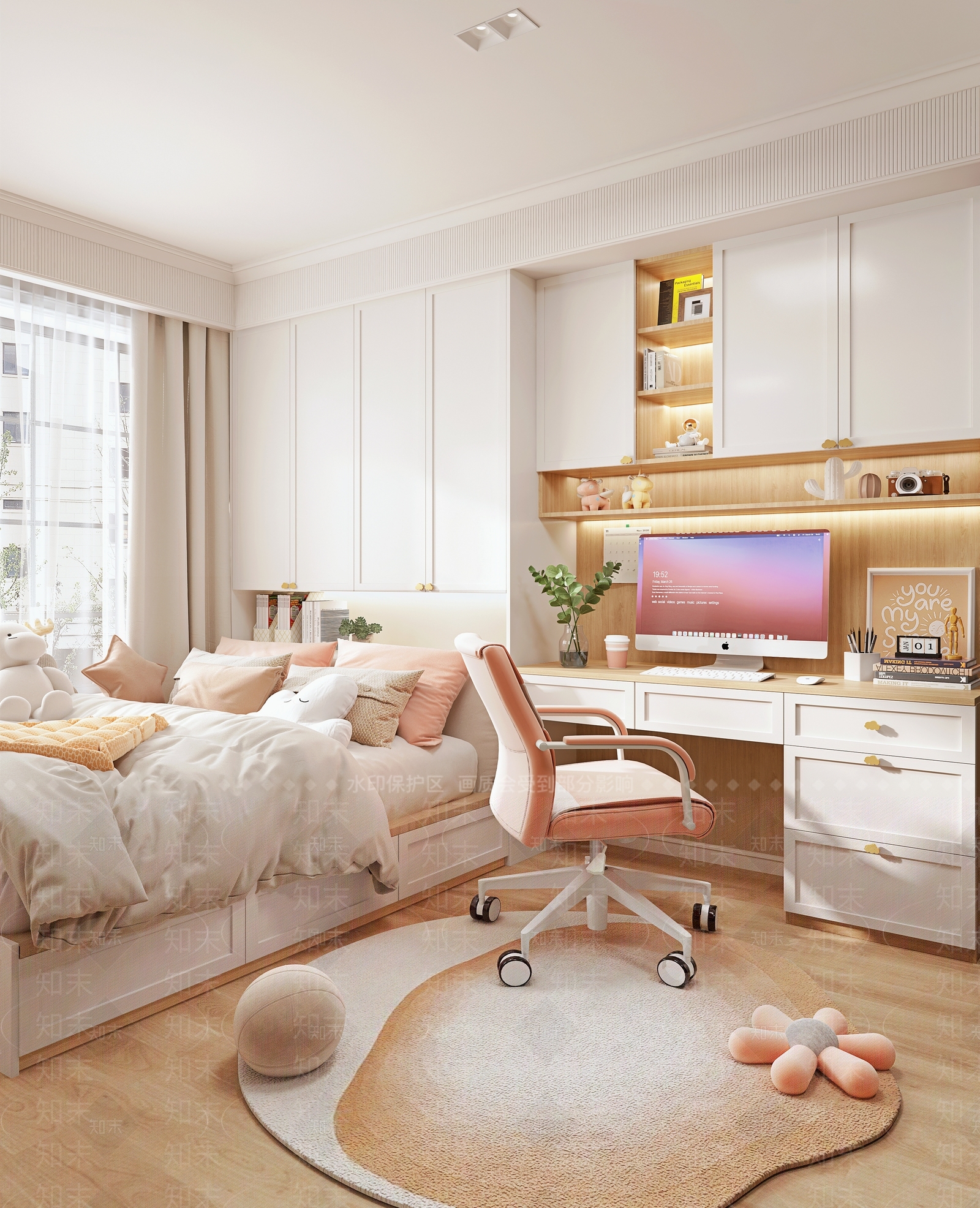 北欧榻榻米卧室3D模型下载【ID:1123435621】