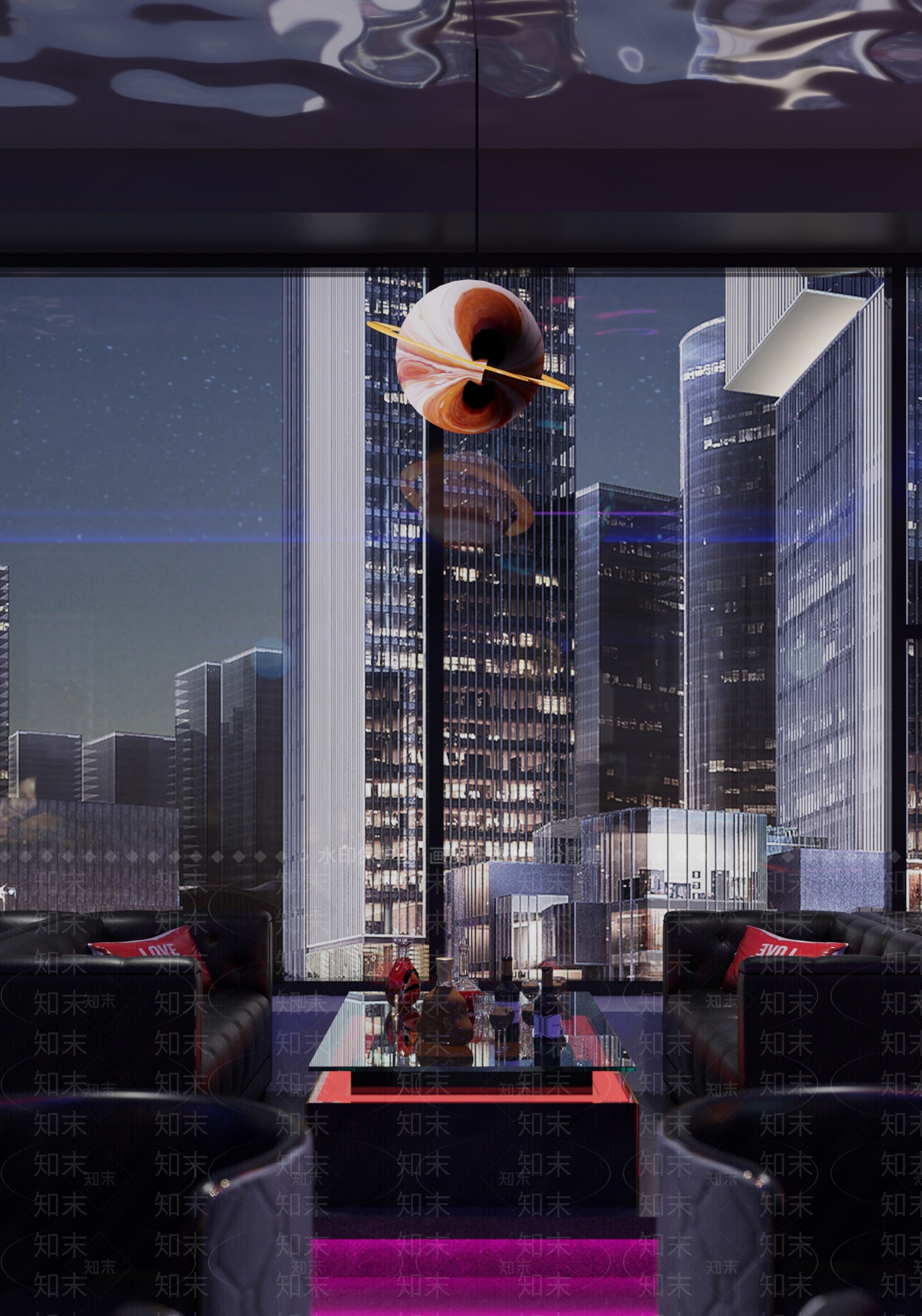 现代太空风酒吧3D模型下载【ID:1123465649】