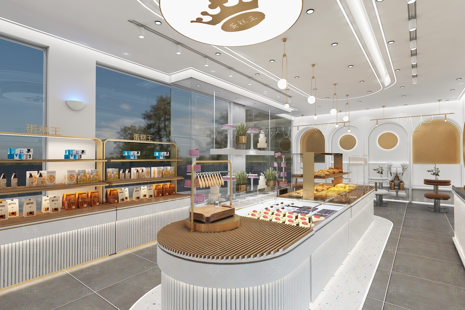 现代甜品面包店3D模型下载【ID:1123466205】