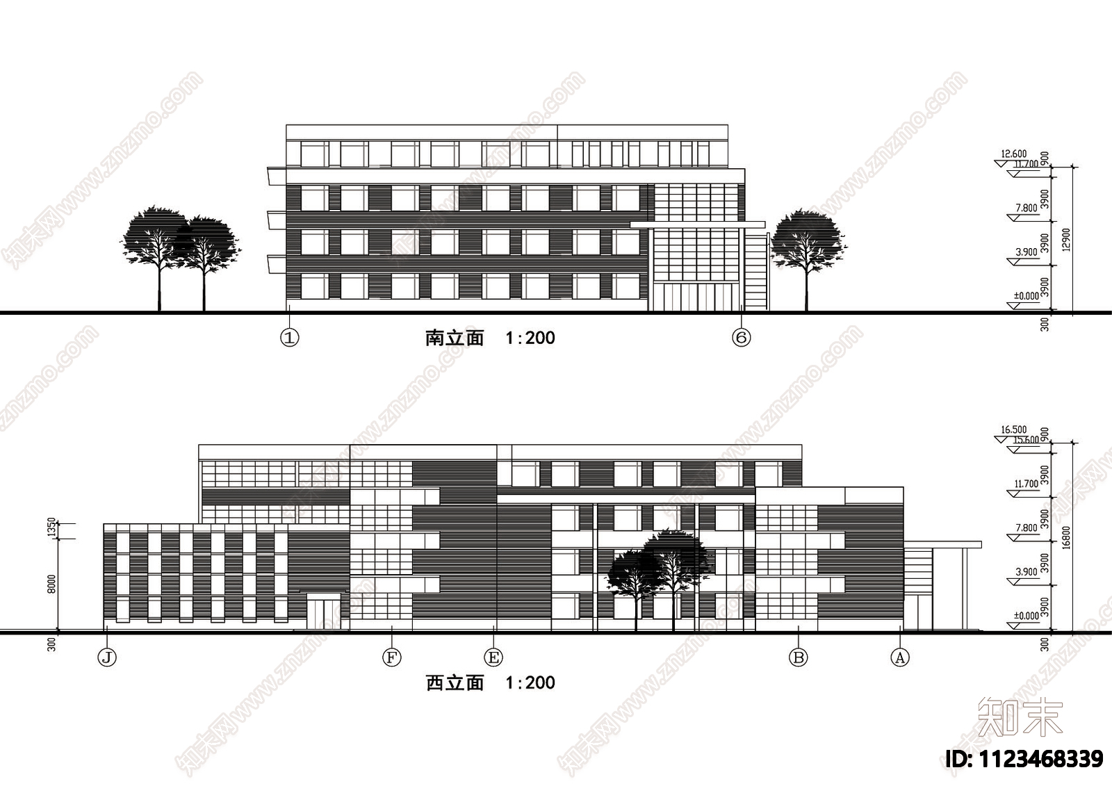 小学建筑图总图cad图施工图下载【ID:1123468339】