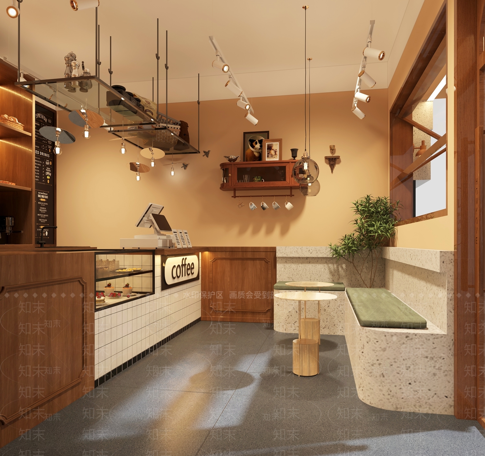 现代奶茶店3D模型下载【ID:1123486602】
