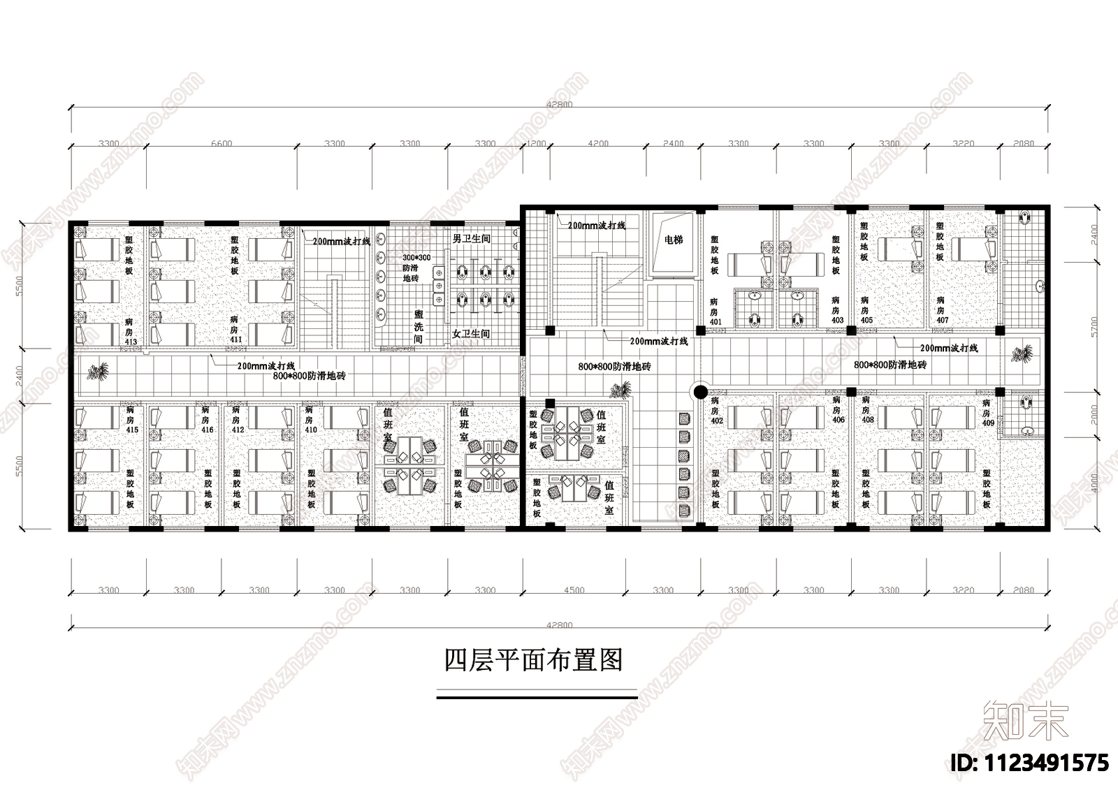 8层医院装修节点CAD图cad施工图下载【ID:1123491575】