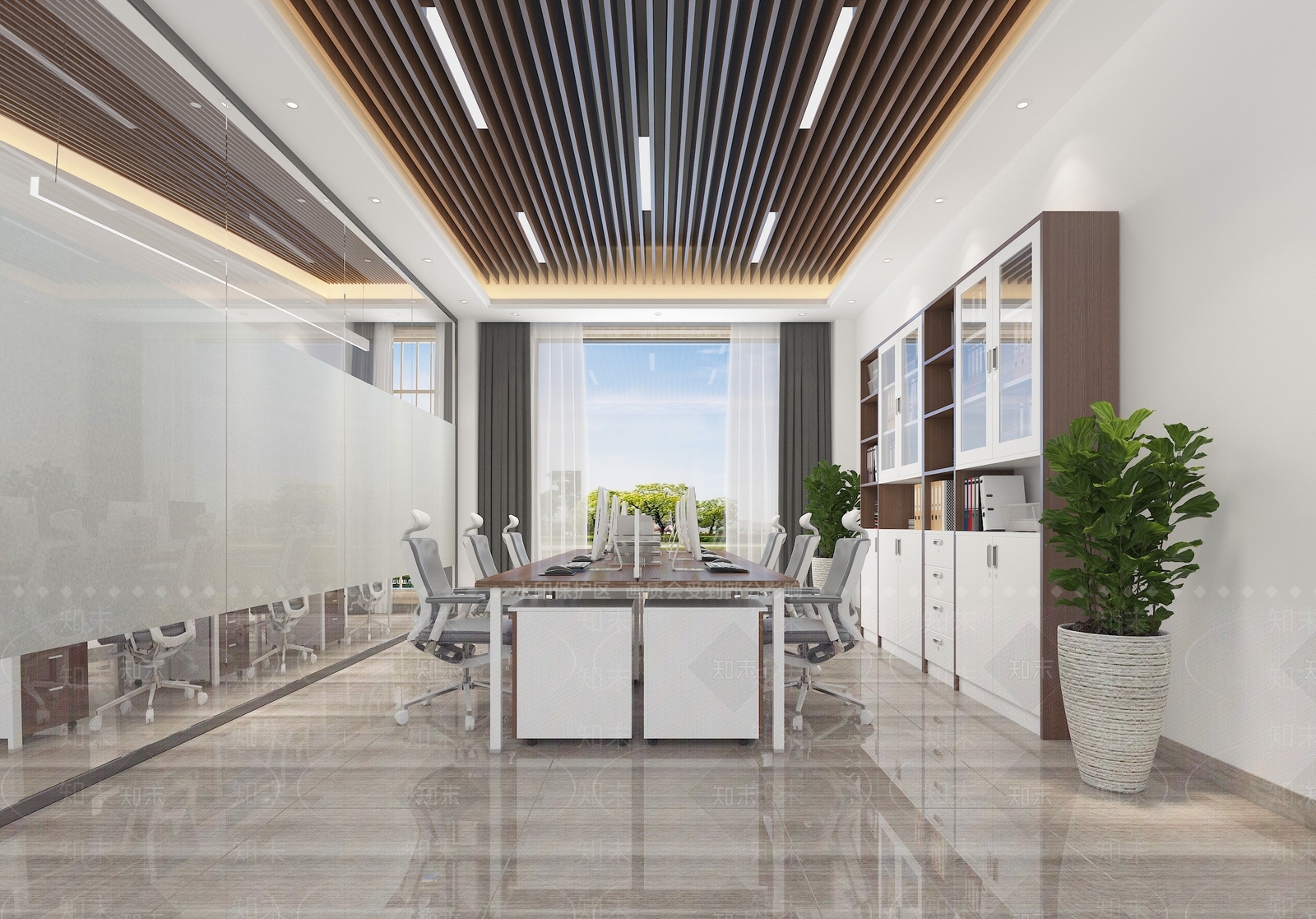 现代政府开放办公室3D模型下载【ID:1123493341】
