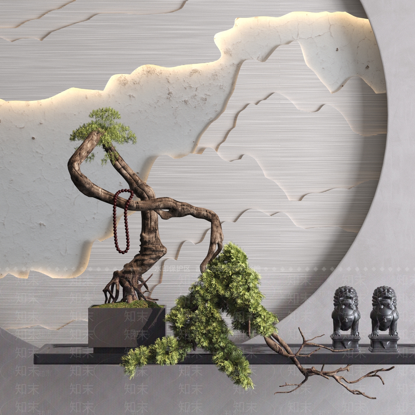 松树盆栽3D模型下载【ID:1123499246】