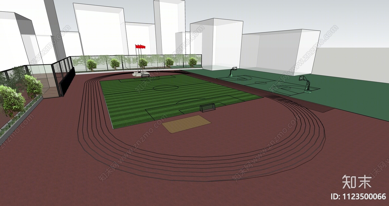 现代足球场SU模型下载【ID:1123500066】