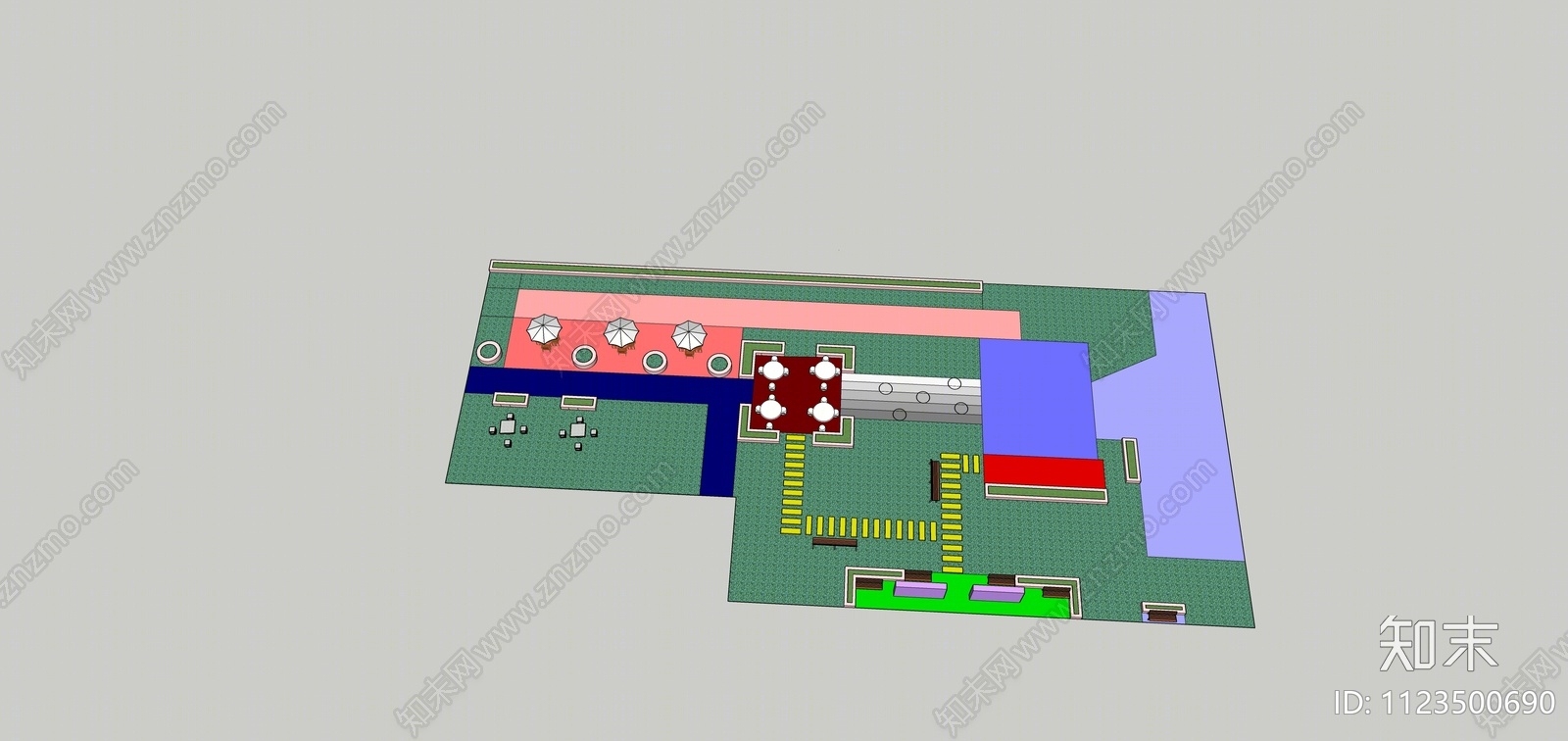 现代公园景观SU模型下载【ID:1123500690】