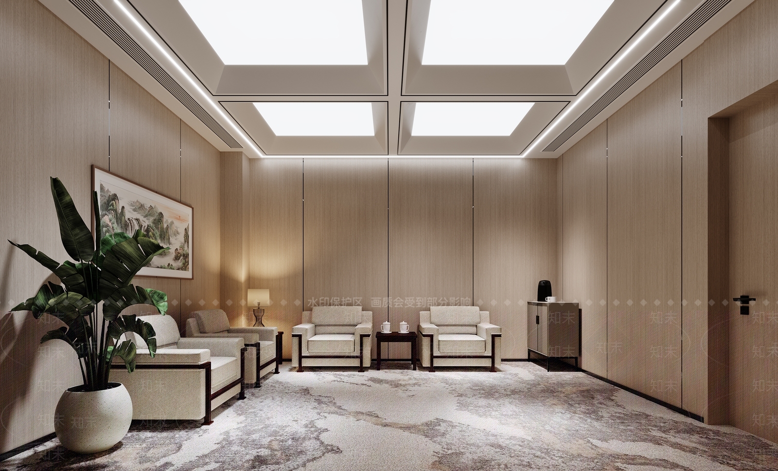 现代会客厅3D模型下载【ID:1123503685】