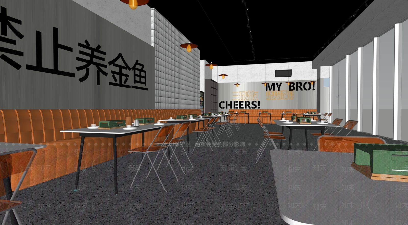 工业快餐店SU模型下载【ID:1123512256】