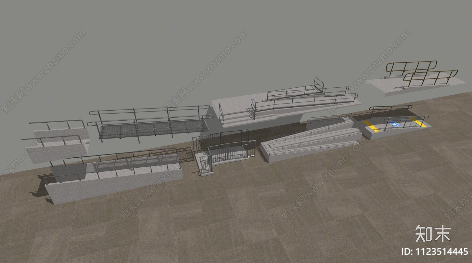 现代无障碍坡道SU模型下载【ID:1123514445】