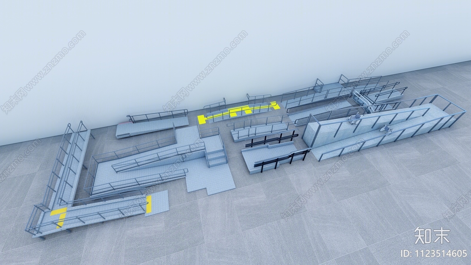 现代无障碍坡道SU模型下载【ID:1123514605】