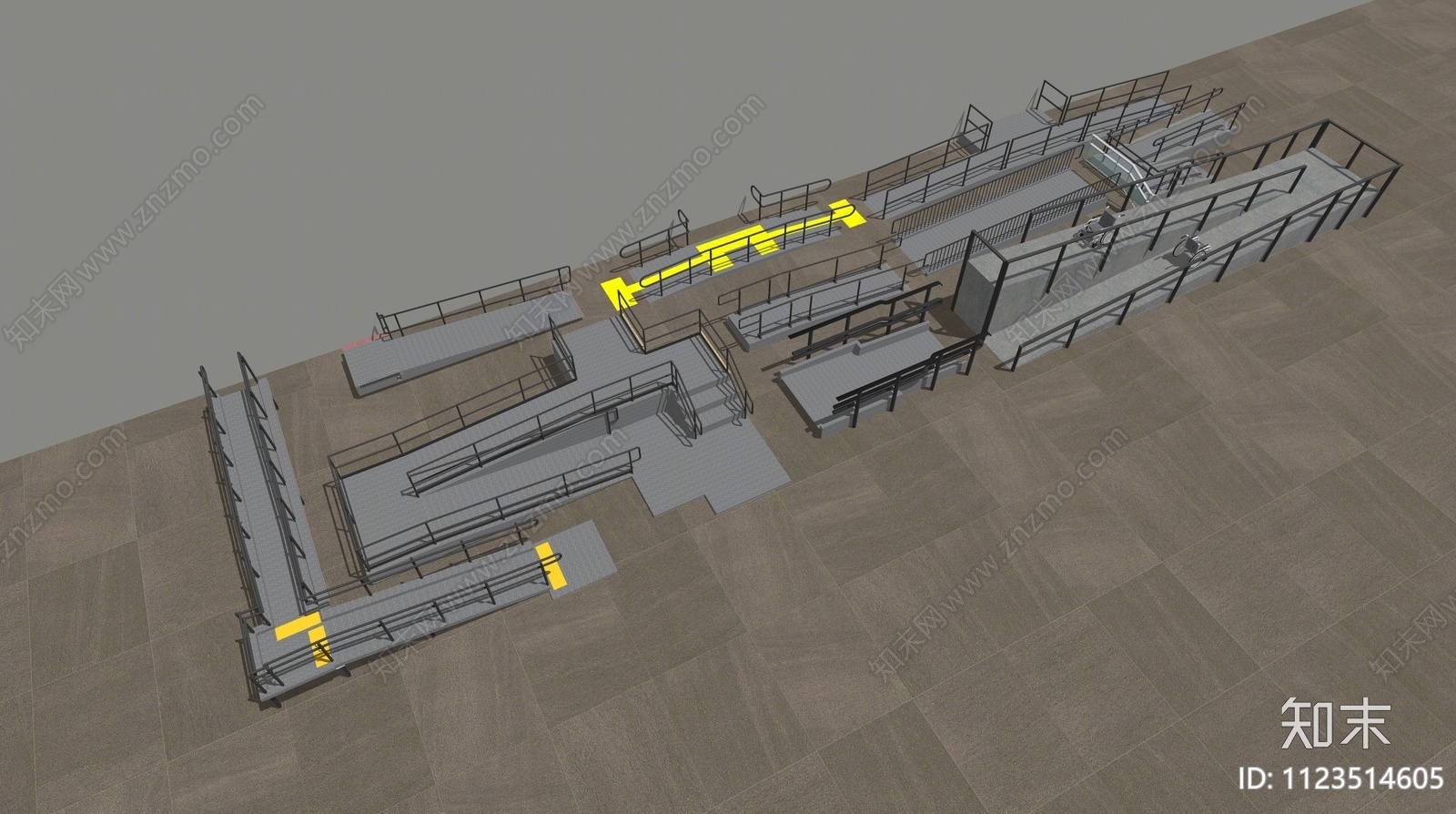 现代无障碍坡道SU模型下载【ID:1123514605】