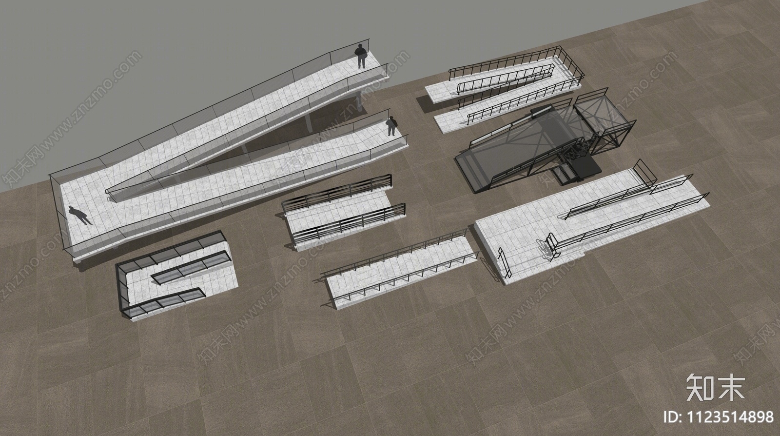 现代无障碍坡道SU模型下载【ID:1123514898】