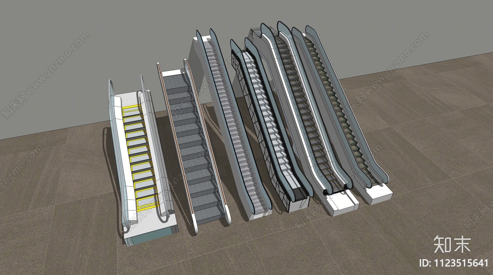 现代自动扶梯SU模型下载【ID:1123515641】