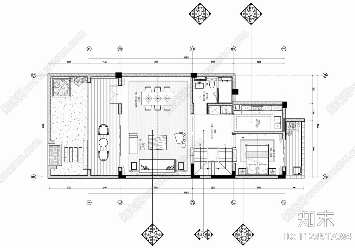 260㎡四层小别墅施工图下载【ID:1123517094】