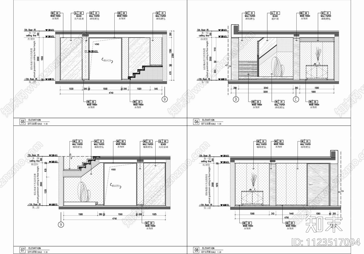 260㎡四层小别墅施工图下载【ID:1123517094】