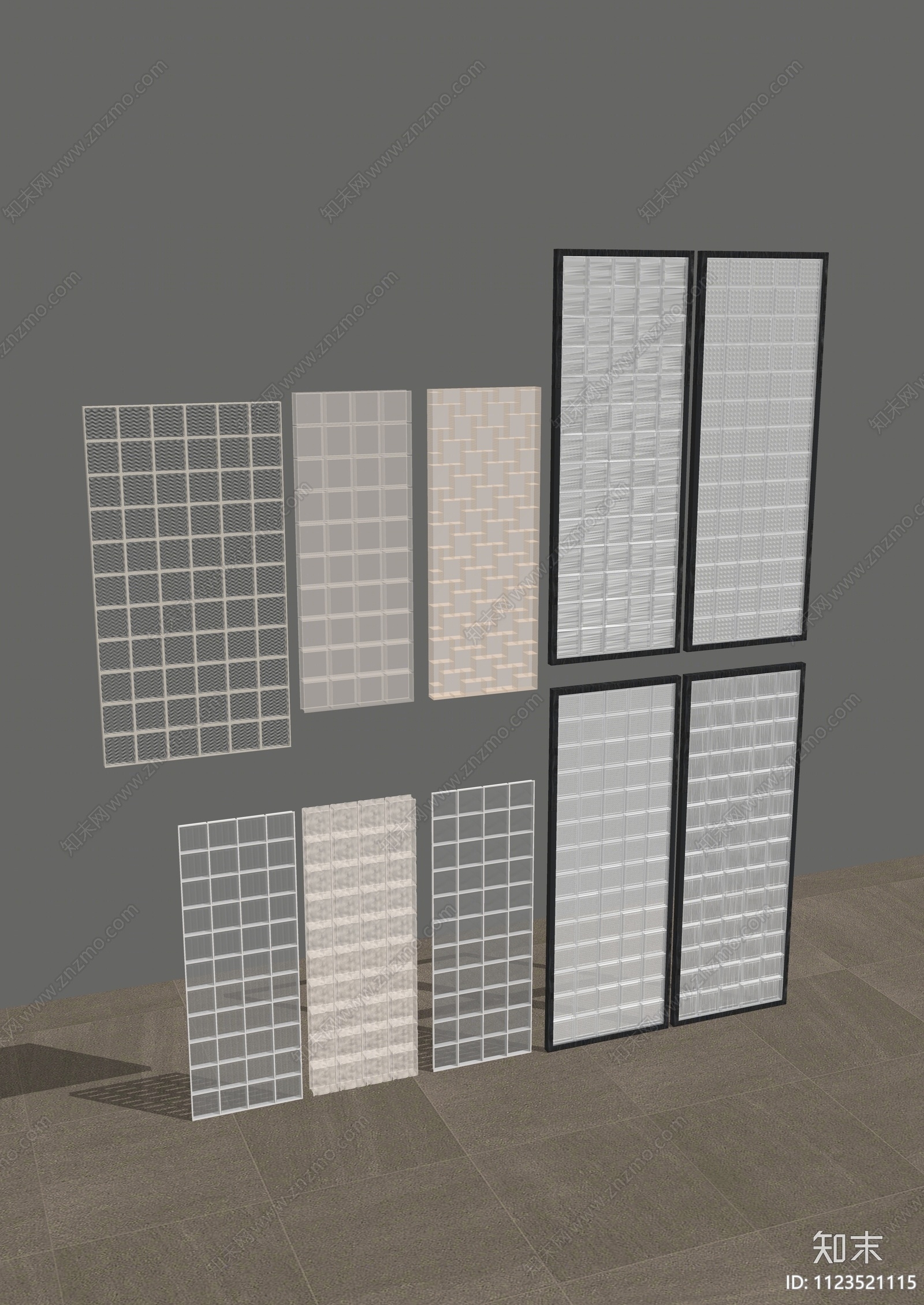 现代室内玻璃隔断SU模型下载【ID:1123521115】