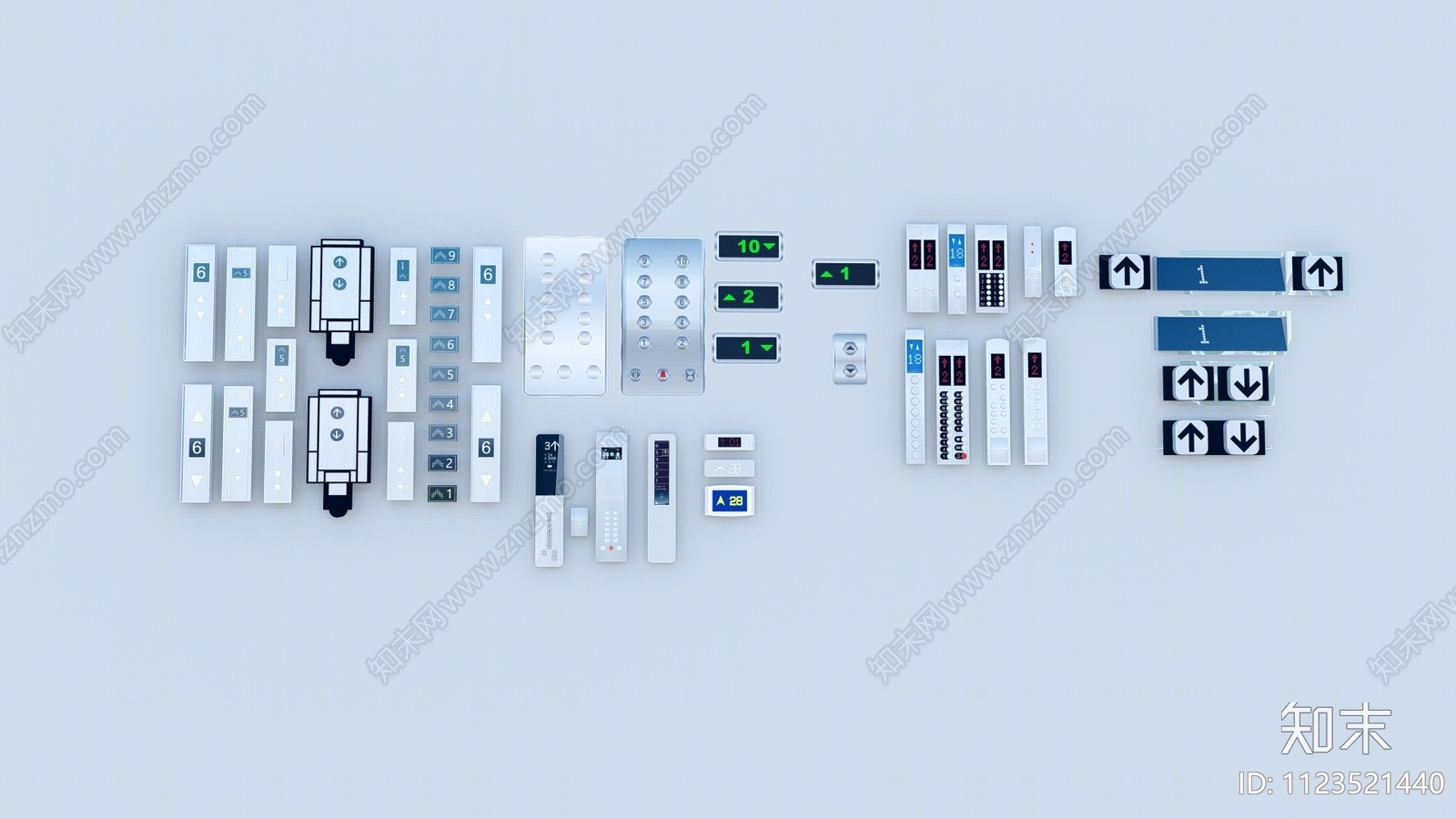 现代电梯按键SU模型下载【ID:1123521440】