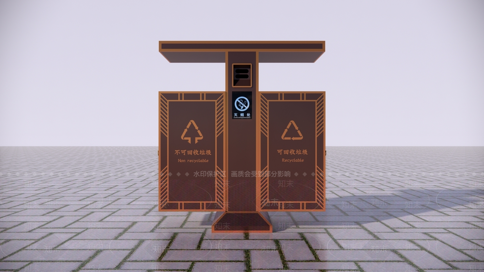 现代垃圾桶SU模型下载【ID:1123536440】