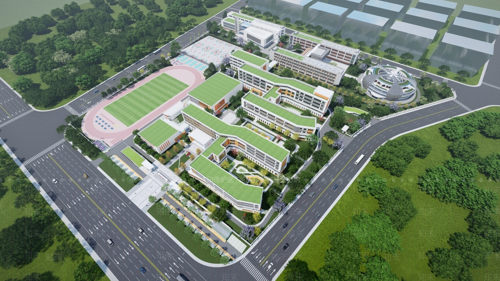 现代学校SU模型下载【ID:1123536872】