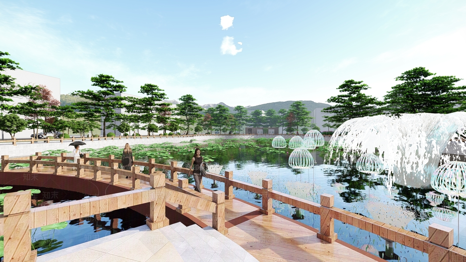 现代文化公园SU模型下载【ID:1123539769】