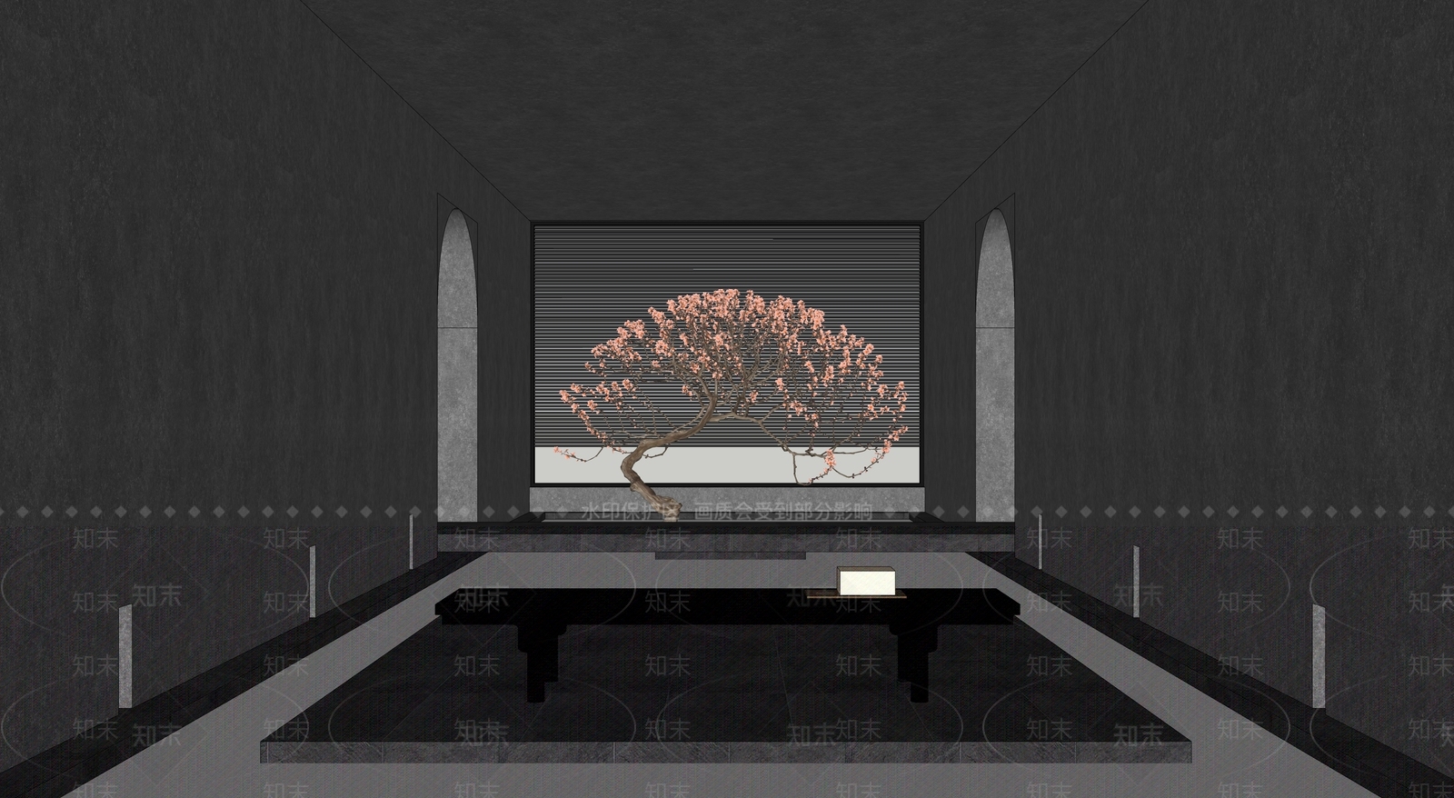 现代酒店观赏区SU模型下载【ID:1123614587】