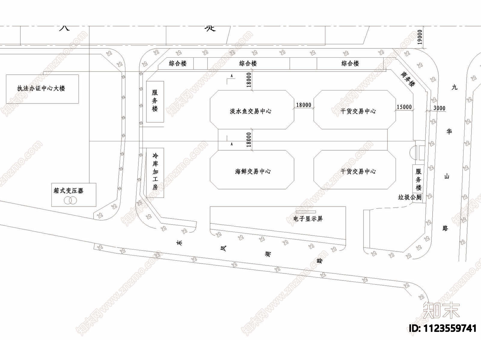 鱼港码头平面布置图CAD图cad施工图下载【ID:1123559741】